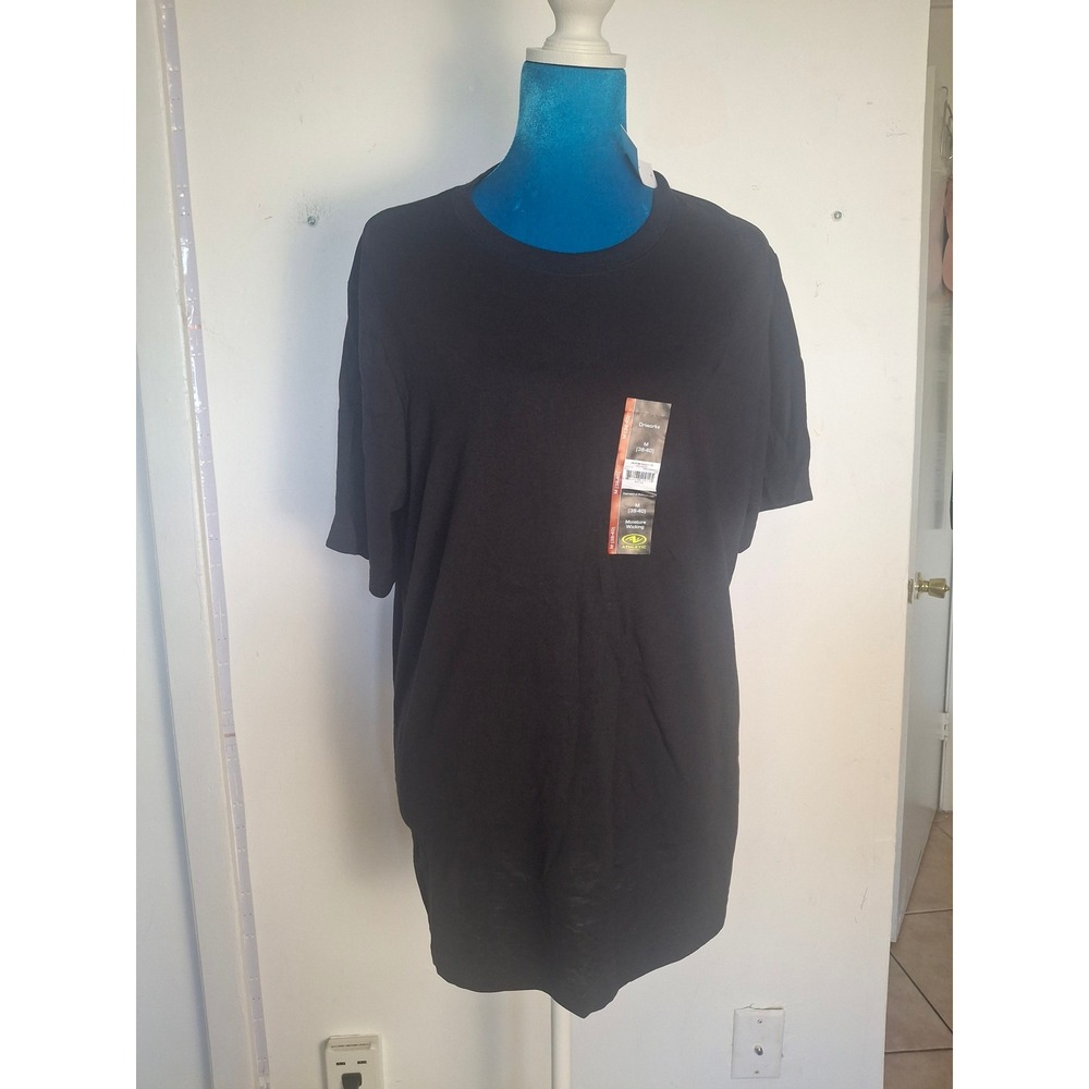 Athletic Works Mens Driworks Moisture Wicking Tee Shirt Rich Black Size M 38-40